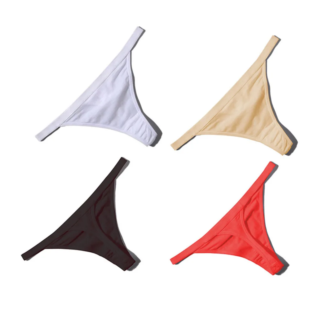 

New Sexy Women Cotton G String Thongs Low Waist Sexy Panties Ladies' Seamless Underwear Black Red White Skin Hot Sale