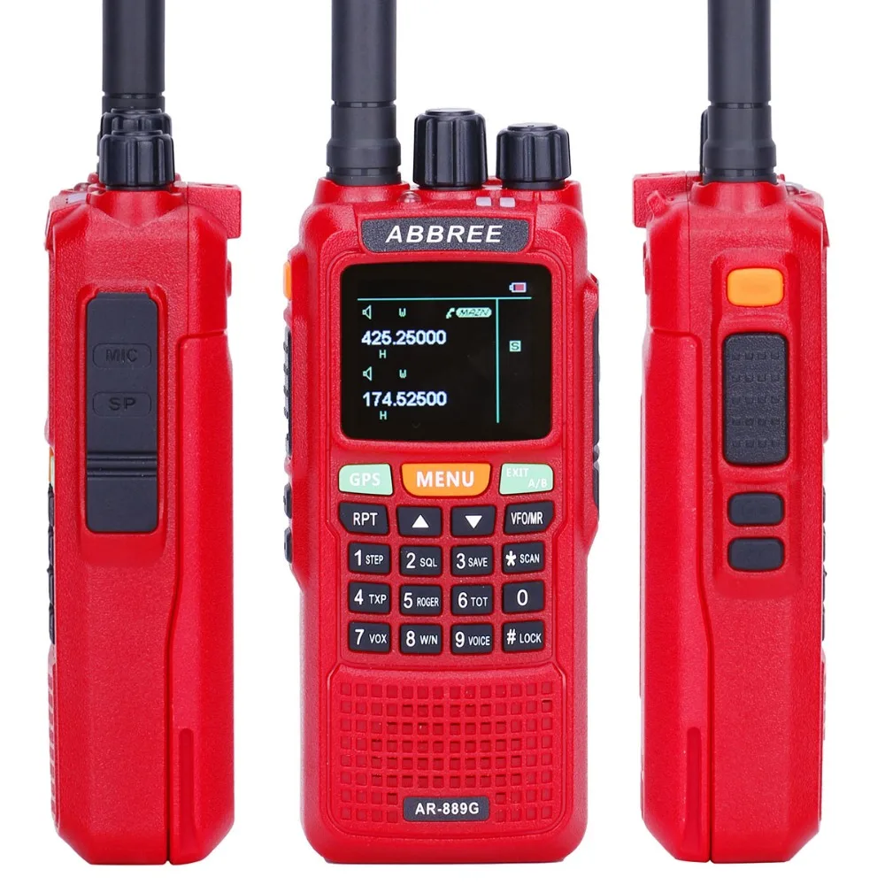 Abbree AR-889G gps poweful портативная рация 10 Вт SOS дуплексный перекрестный ретранслятор двухдиапазонный VHF Ham 10 км CB радио КВ трансивер