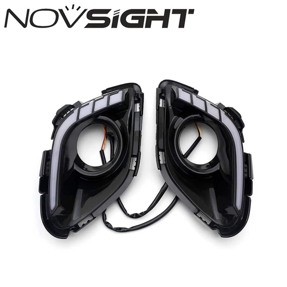 

NOVSJGHT Hot Sale Day time Running Lamp Fog Lights Turn Signal For Mazda 6 Atenza 2013-2015 Auto LED Light Car DRL D40