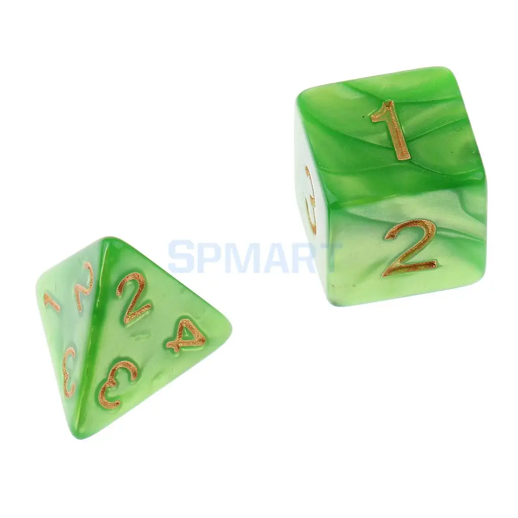 14 pieces Polyhedral Dice D20 D12 D10 D8 D6 D4 16mm for Dungeons and Dragons DND Dice MTG RPG Blue Green