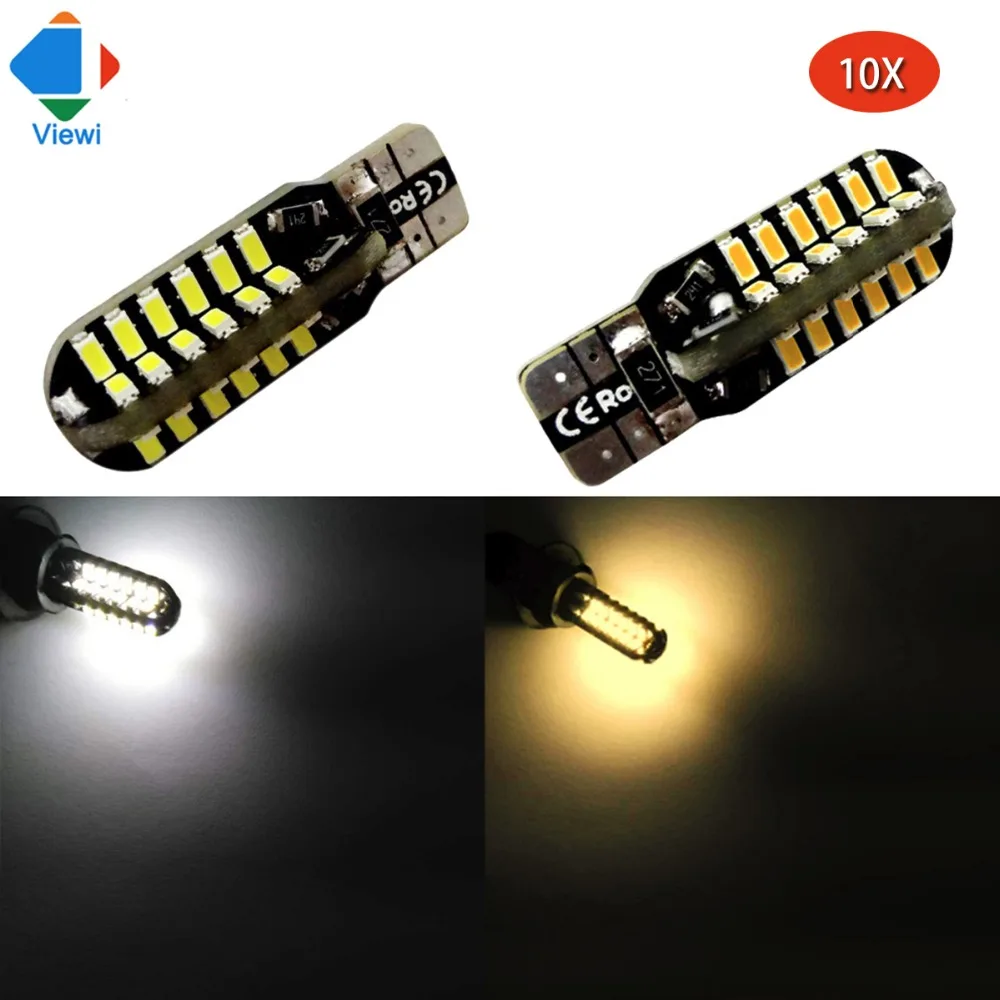 Viewi 10x T10 led 12v 24v car light Wedge Replacement Reverse smd 3014