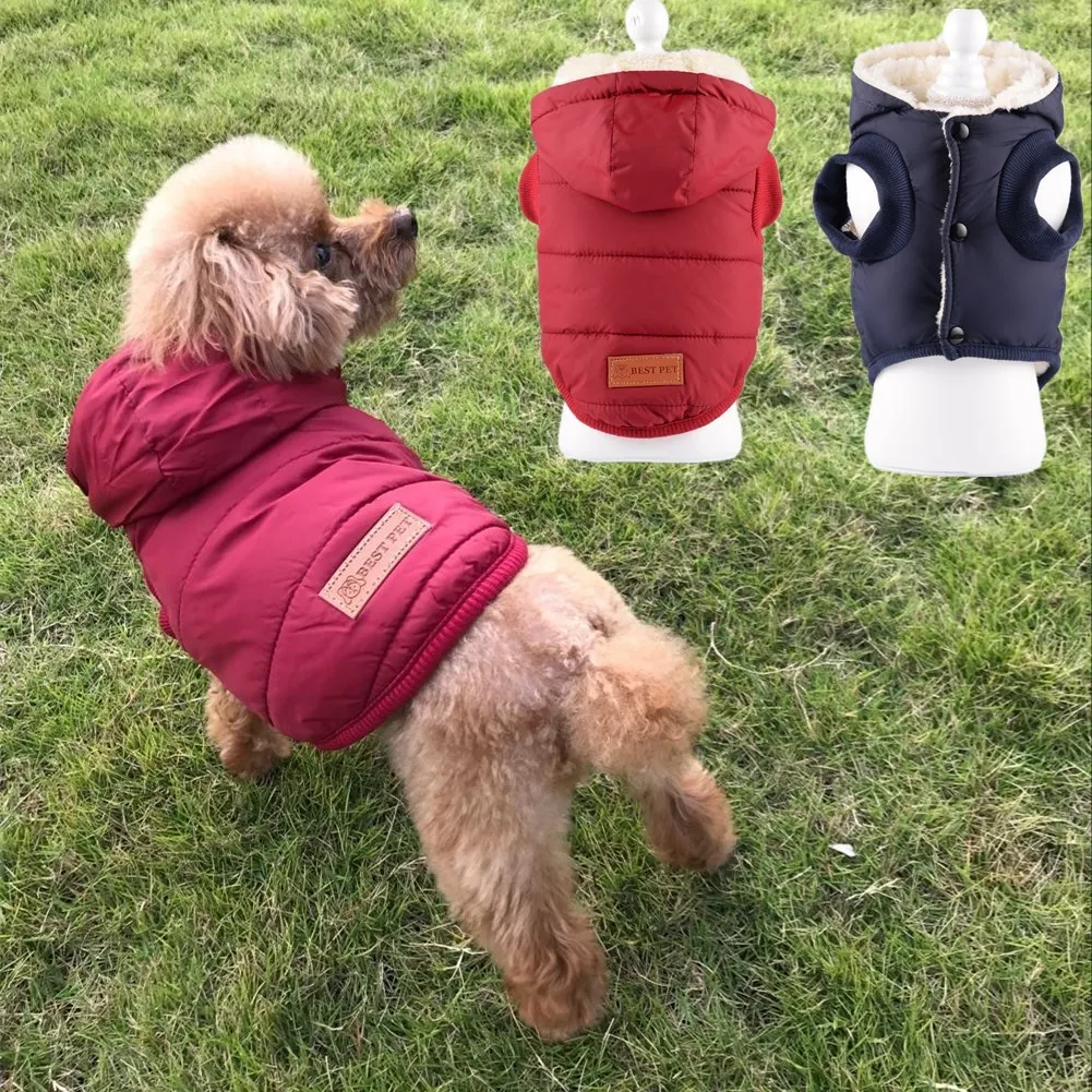 New pet dog clothing, autumn and winter pet clothing, dog clothing, hooded pet, dog vest, cotton