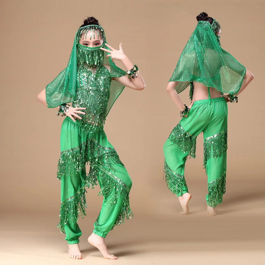 Buy Sari Children Indian Dance 4 piece Costume Set