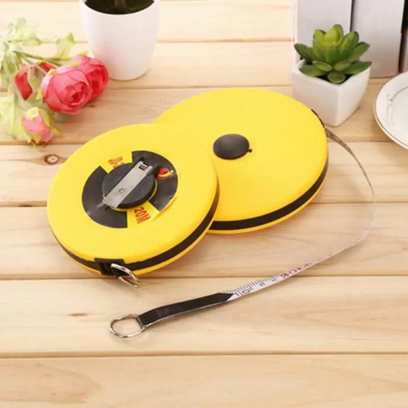 

10/15/20/30m Hand Disc Flexible Ruler Measuring tool Fiber Measuring Tape Hand Tools for Engineering Measuring