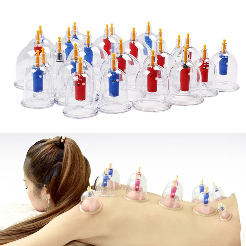 

24 cups medical vacuum cupping apparatus healthy vacuum cupping kit pull out vacuum apparatus therapy relax