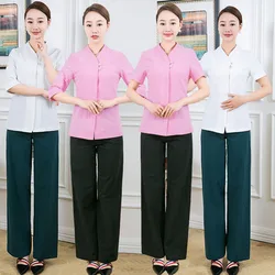 2019 new hotel work clothes spring and summer short sleeve slimming salon health club pedicure technician suit 2019 new hotel work clothes spring and summer short sleeve slimming salon health club pedicure technician suit