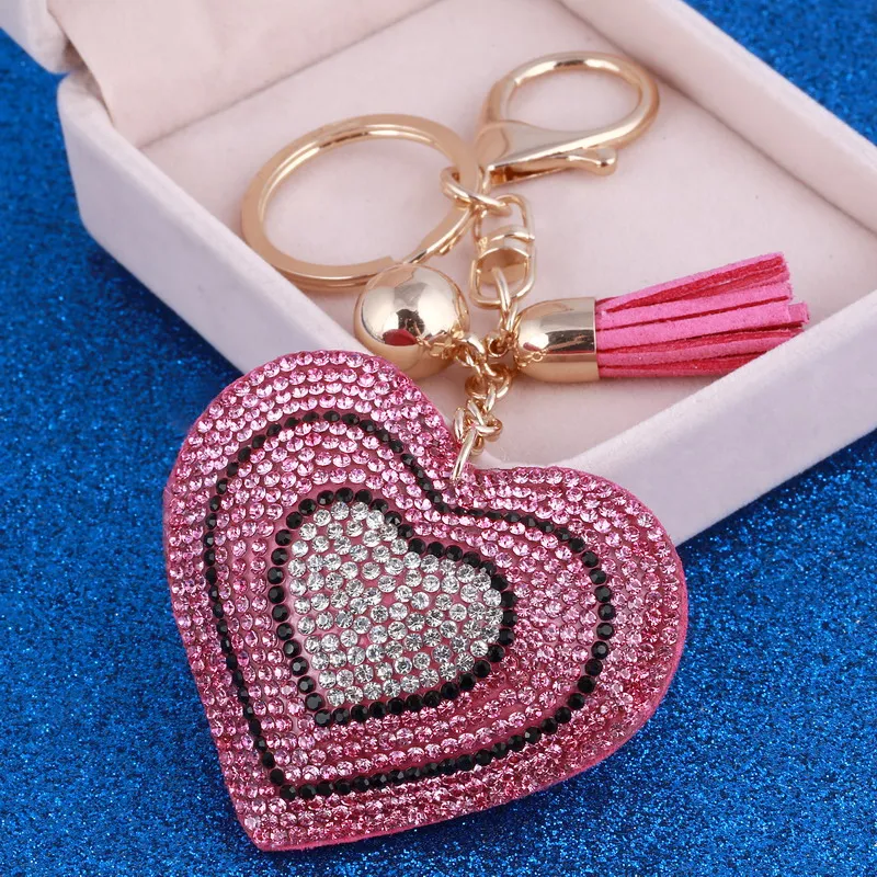 ZOSHI Crystal Heart Key Chains Bag Keyrings Charms Ladies Keychains for