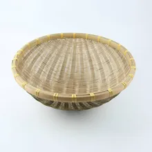 Натуральный Бамбук Винтаж круглый хранения плетеная фруктовые Еда Совок корзина главная организации украшения препятствуют лотки