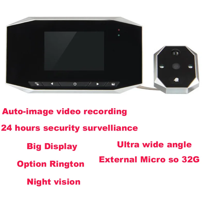 3.5 LCD Digital Video 4X Zoom 120 Wide angle Auto Door Viewer eye