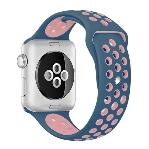 Спортивный ремешок для apple watch band 4 5 42 мм/38 мм iwatch band 44 мм/40 мм ремешок силиконовый браслет дышащий ремешок для часов серии 5 4 3 2 - Цвет ремешка: blue pink 12