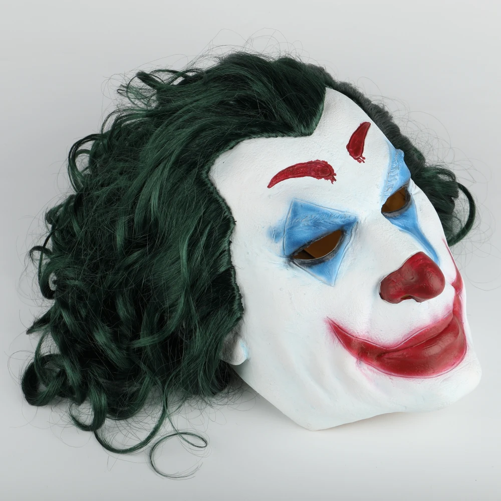 2019 Movie Joker Mask Cosplay Movie Horror Scary Smile Evil Clown Halloween Mask Latex Adult  (12)
