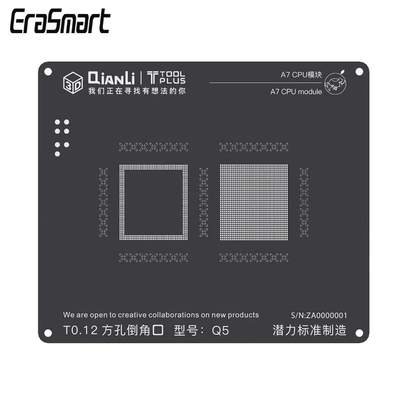 

QianLi ToolPlus 3D iBlack iPhone A7 CPU Module BGA Reballing Black Stencil