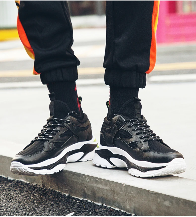 Men's Chunky Trainers Sneaker Dad Shoes High Platform Men Sneakers Luxury Brand Breathable Black And White Sneakers Men Platform (7)