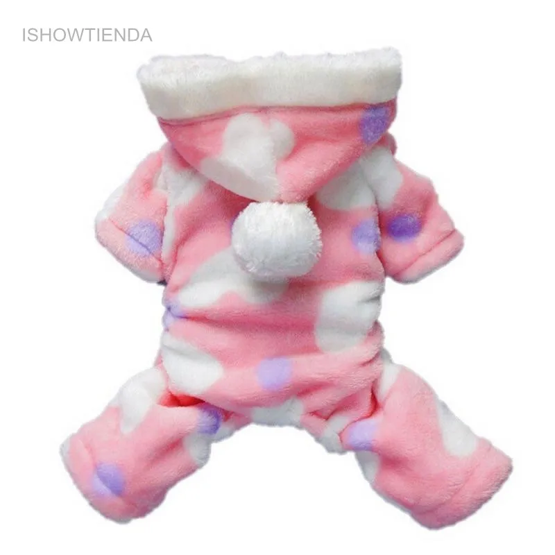 Новинка,, 1 шт., дизайн, розовая одежда для маленьких собак с сердечком, мягкая зимняя Пижама для собак, четыре ноги, комбинезоны, одежда для собак, Ropa Perro, пальто