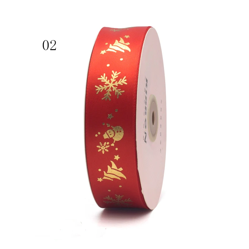 Высокое качество 25yard Рождество ленты, украшения для подарка, упаковка лента для Chiristmas подарок - Цвет: red  wide 3.5cm