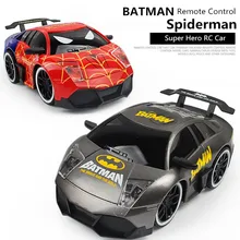 Супергерой 4CH Радиоуправляемый автомобиль Бэтмен Человек-паук Железный человек Капитан радиоуправляемые игрушки Имитационная модель игрушечного автомобиля