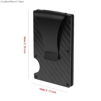

Card Holder Money Cash RFID Clip Men Wallet Portable Anti-theft Carbon Fibre Slim Business Travel