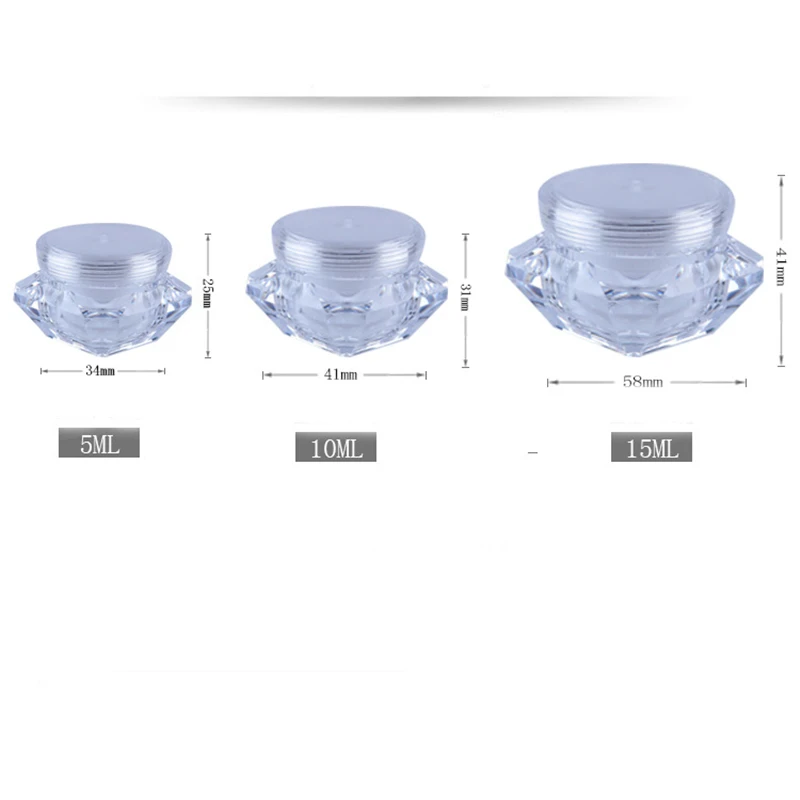 3pcs 5ml/10ml/15ml acrylic cream box bottle Double emulsion bottle High-end essence sample (with inner cover) wholesale BQ260