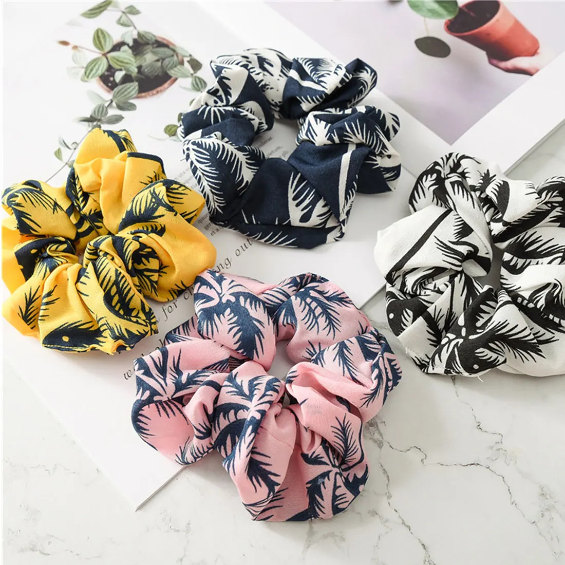 

New 1PC Hair Band Rubber Band Head wear Cloth Strip Rainbow Retro Grid Printed Striped Hair Accessories