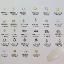 100 шт./пакет серебро/золотыми кружочками U-Форма крест Bitch-Форма неклеевой мягком металле Стикеры нейл-арта украшения