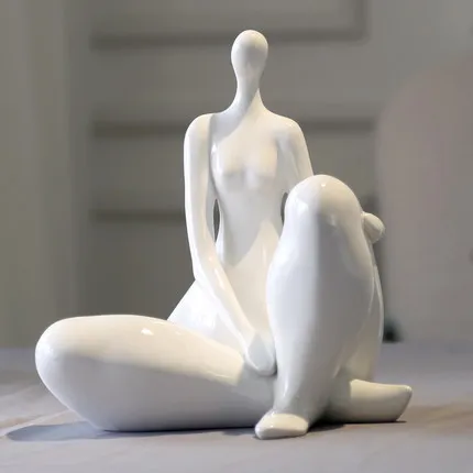 

creative white figurines ornaments abstract sculpture home decors