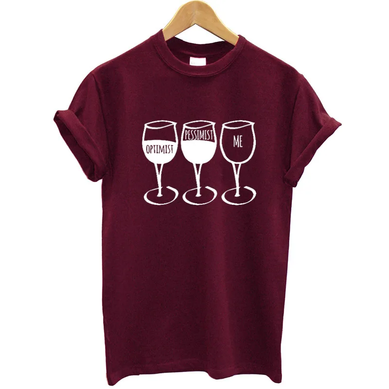 New Fashion Women T Shirt Goblet Printed Short Sleeve O-neck Funny T-shirt Wine Casual Women Tee Shirt Streetwear Clothes Brand