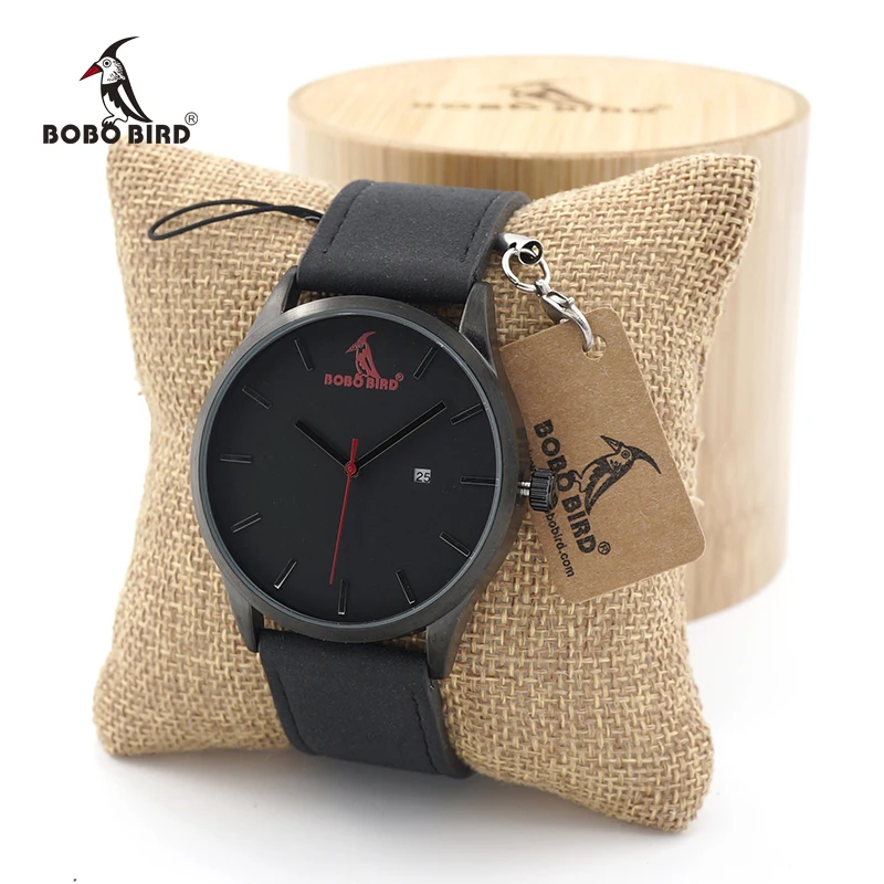Многофункциональные часы BOBO BIRD с календарем, деревянные часы для мужчин, японские 2035, мужские кварцевые часы с кожаным ремешком