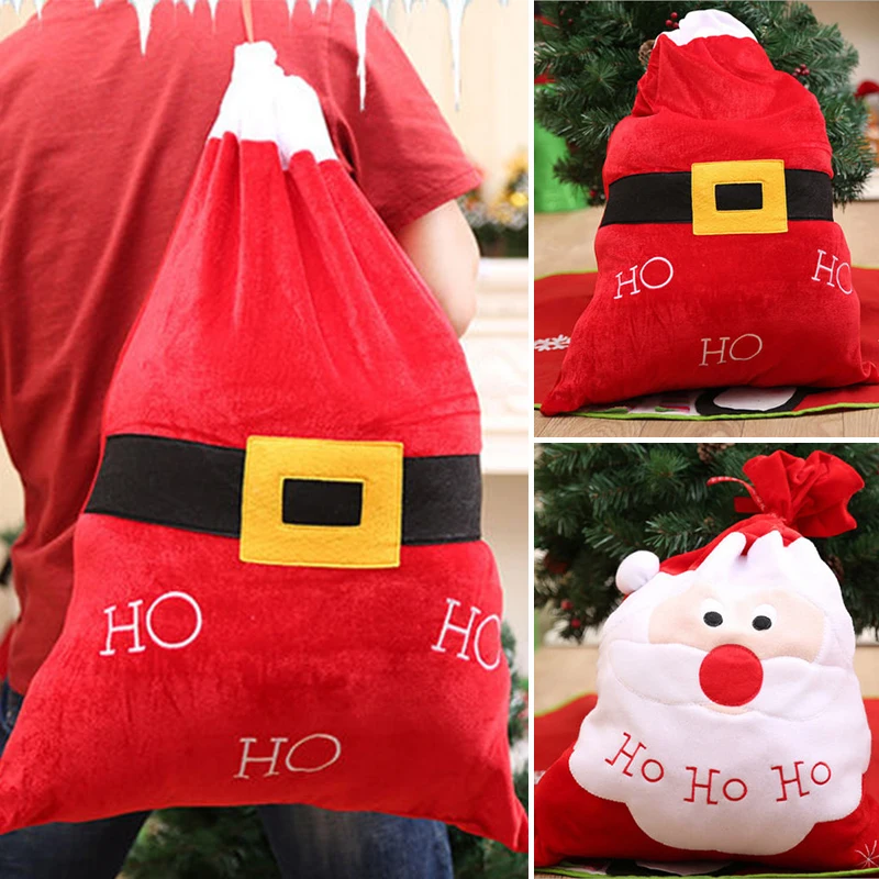 Santa Claus Gift Bags Party Cookie Candy Bags Belt Gift Bags Packing DIY for Kids Candy Bags Christmas Decoration