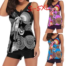 Милые костюмы для девушек размера плюс, женские Танкини большого размера с принтом, купальный костюм, пляжная одежда, купальный костюм с подкладкой, 30, Прямая поставка