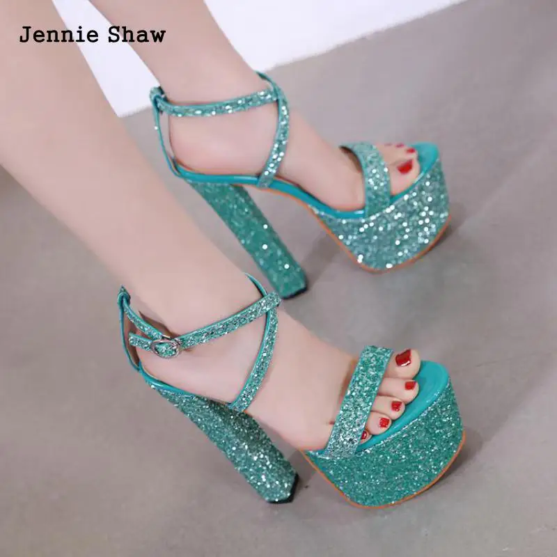 

Ankle Strap Women Platform Luxury Sandals Bling Bling Summer Open Toe Shoes Woman