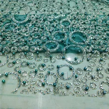 Красивый JRB-81044 зеленый цвет клееная блестящая кружевная ткань и блестящая кружевная ткань с бусинами для женщин вечернее платье