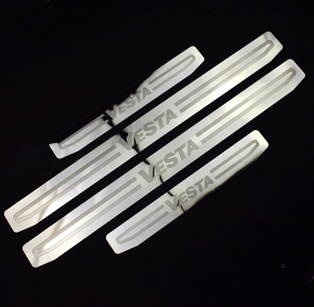 VESTA Stainless Steel Car Door Sills for Vesta 2015 2019 font b Interior b font Door