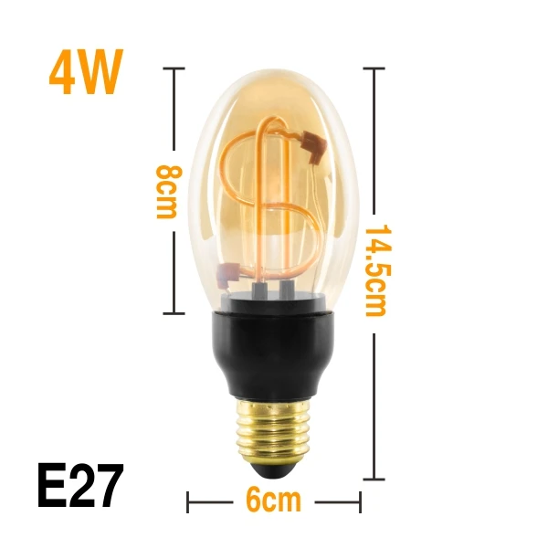 Ретро светильник Эдисона E27 3 Вт 4 Вт 4,5 Вт 8 Вт AC220V, уникальный винтажный светильник, мягкий светодиодный светильник с нитью накаливания, лампочка для украшения подвесных ламп - Цвет: 4W JH-DS