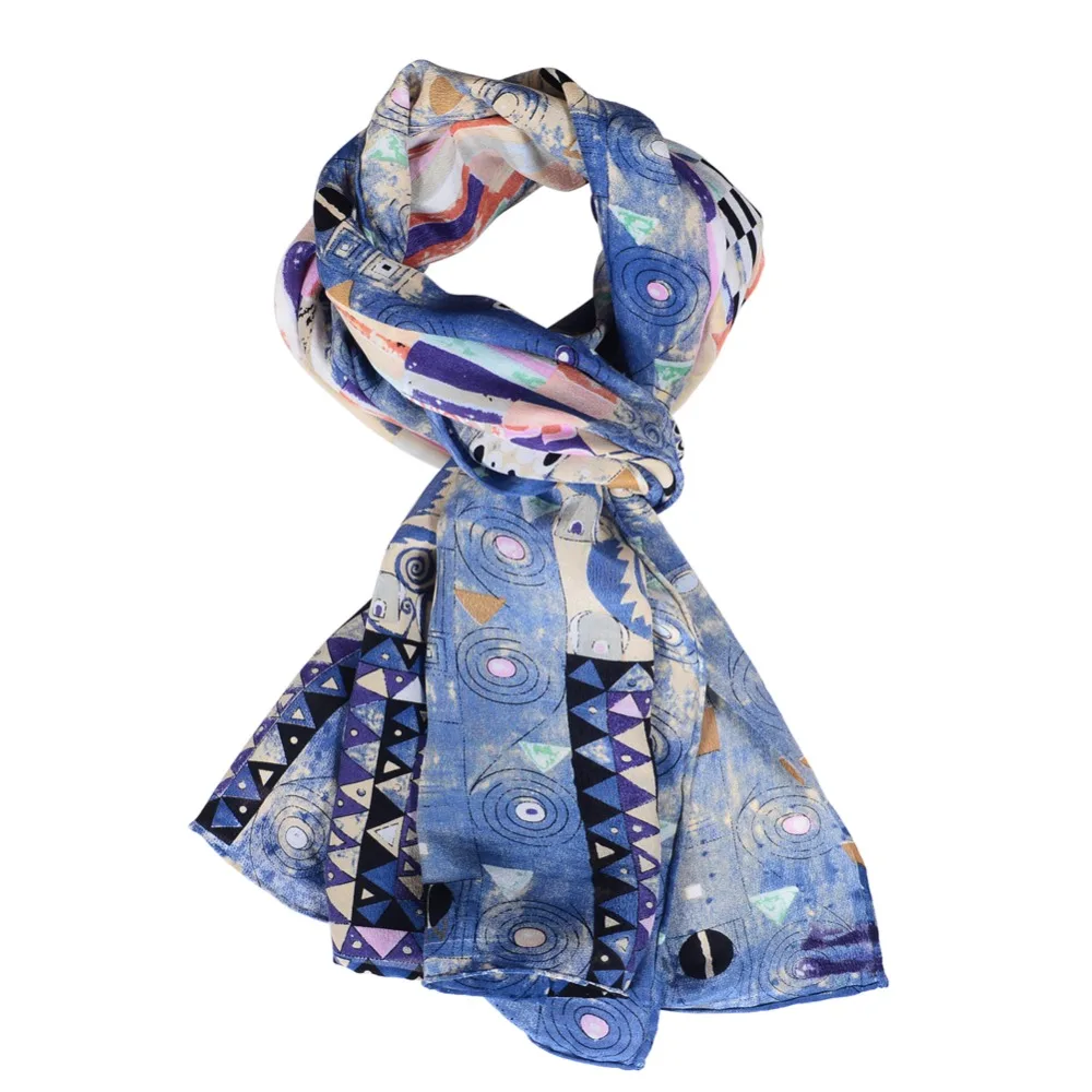 Koop SALUTTO 100% Real Zijden sjaal Voor Dames Van Gogh olieverf Mode Luxe Merk Designer Hot selling Sjaals Vrouwelijke