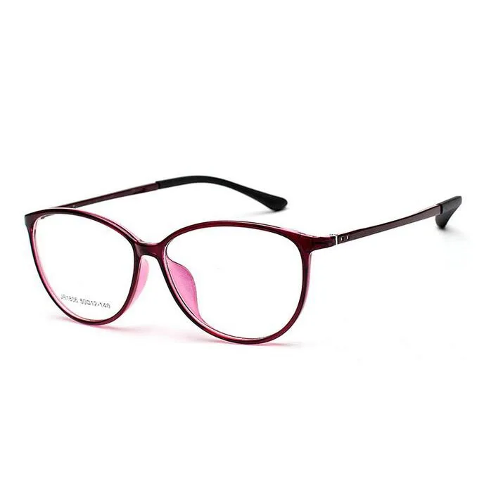 Для женщин Оправы для очков супер легкий TR90 оптические очки кадр для Для женщин степень очки оправы - Цвет оправы: C4 purple black