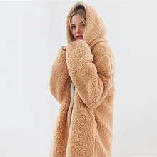 Теплая куртка с капюшоном из овечьей шерсти, двусторонняя бархатная парка, флисовая двухсторонняя овечья шерсть, пальто с капюшоном, куртка-бомбер, кардиган, Тренч, пальто, топы