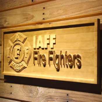 

IAFF Fire Fighters Fireman Beer 3D Wooden Bar Sign