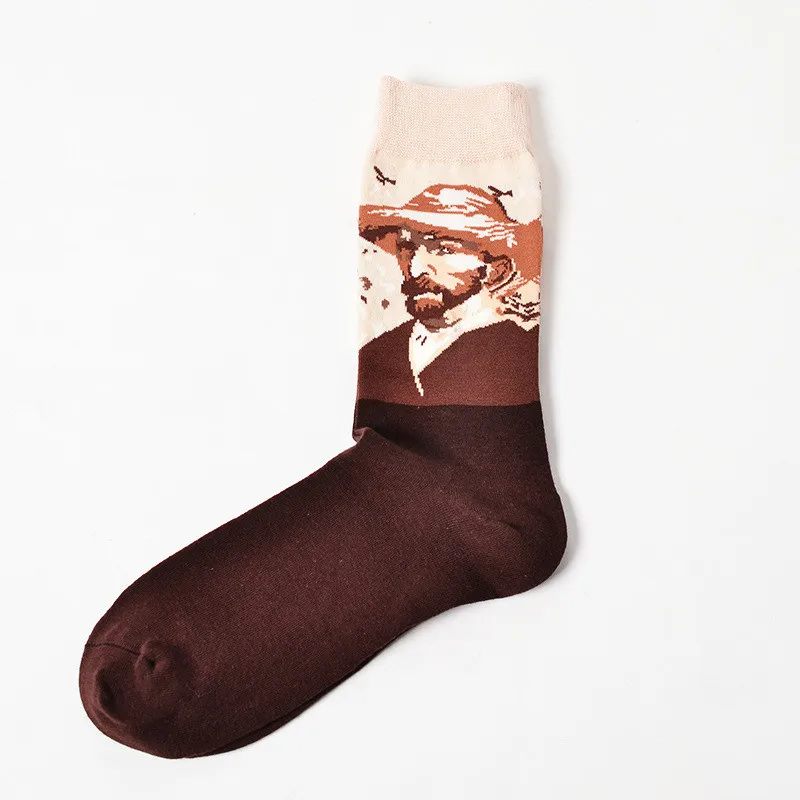 Модные художественные хлопковые носки с рисунком для мужчин и женщин, Harajuku, дизайнерские носки Calcetine Van Gogh, новинка, забавные, Прямая поставка - Цвет: 22 size 40 to 45