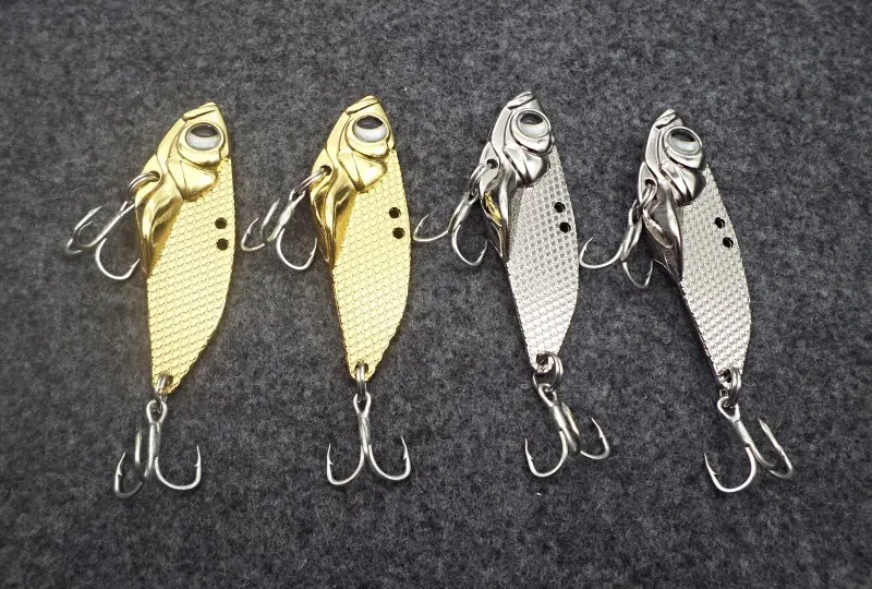 Metal Spoon VIB Lures 7G 10g 15G Vibrations Fishing bait Bass Treble With 3 Hooks Lead Hard Fish Cicada Lure Bass Crank Bait