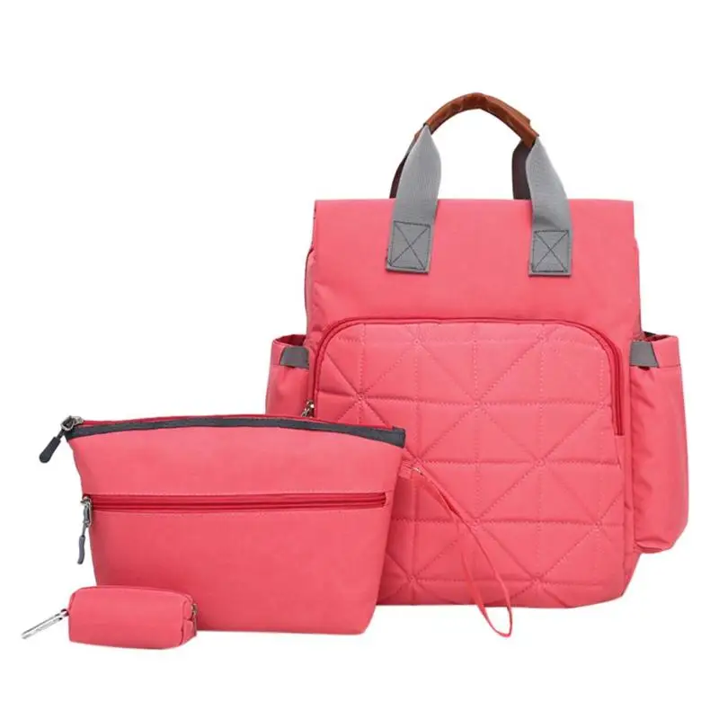 

3pcs/Set Diaper Bags Mother Nylon Waterproof Backpacks Key Holder Clutch Wristlets Large Capacity Handbags Composite Bags