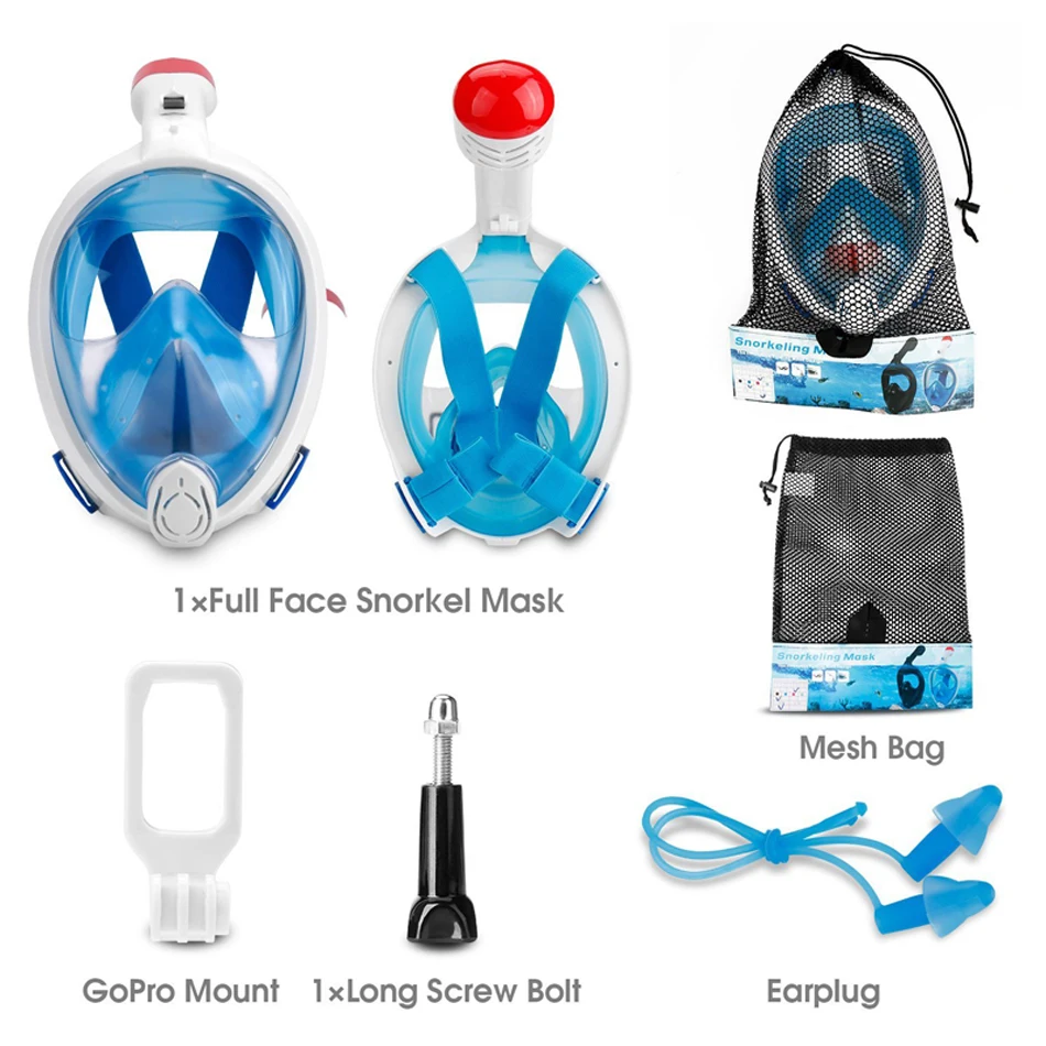 Новый анфас Анти-Туман Маска для подводного плавания анти-плавательная маска трубка Подводное GoPro камера маски для подводного плавания