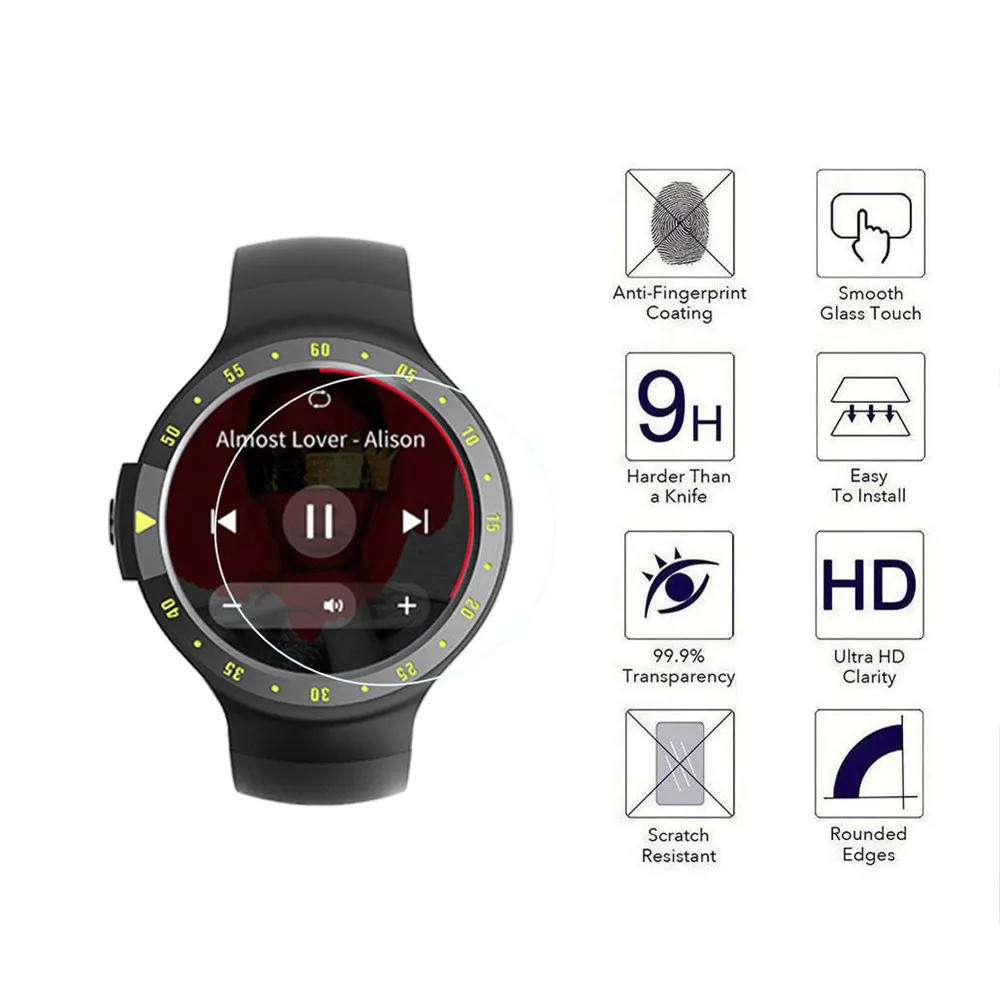 Защитная пленка из закаленного стекла 9H для часов Ticwatch S защита экрана Ultra HD от
