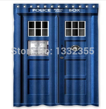 Doctor Who Police Box Printed Good For Bathroom Decorative Shower Doctor Who Police Box Printed Good For Bathroom Decorative Shower Curtain Polyester 66x72 Inch Curtains
