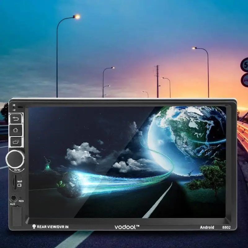 Best VODOOL 2 Din Android 7.1 Quad-core Car Stereo Player Multimedia Video MP5 Player 3G 4G WiFi GPS Navigation Audio Player+ Camera 10