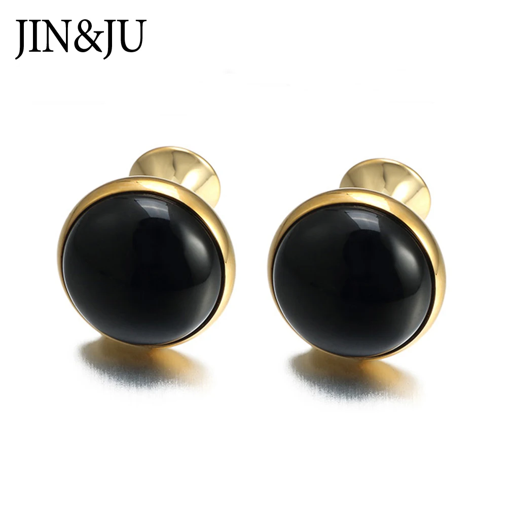 Запонки JIN & JU мужские круглые с лазуритом люксовые запонки низким голенищем