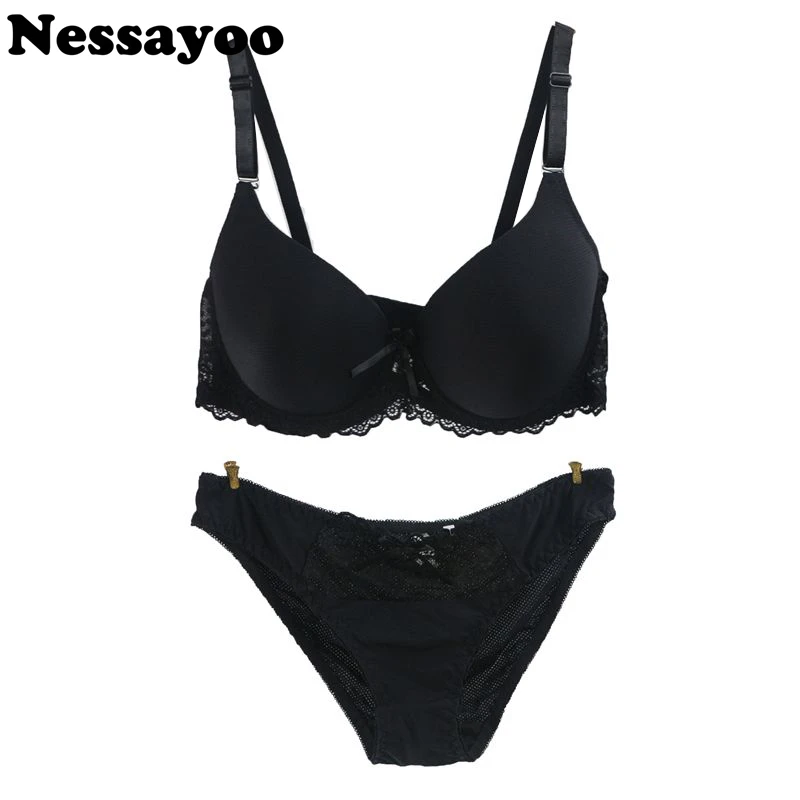 

Women Bra Set 38 40 42 44 46 48 Size C D E Cup Push Up Bra Briefs Set Sexy Purple soutien gorge de grande de gran Bra For Women