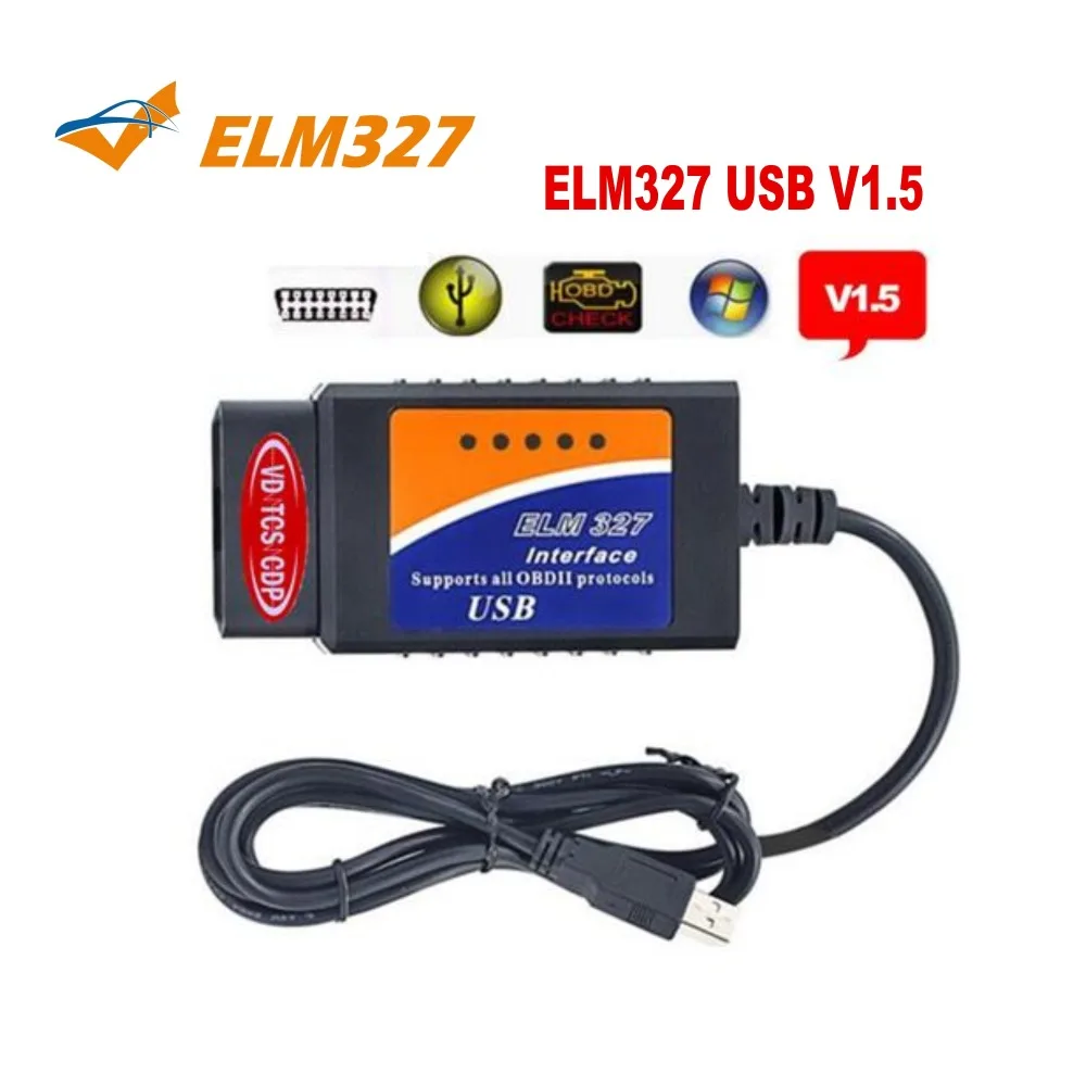 Wow CDP ELM327 USB ELM 327 OBD2 OBDII V1.5 автоматический диагностический интерфейс сканер кодов