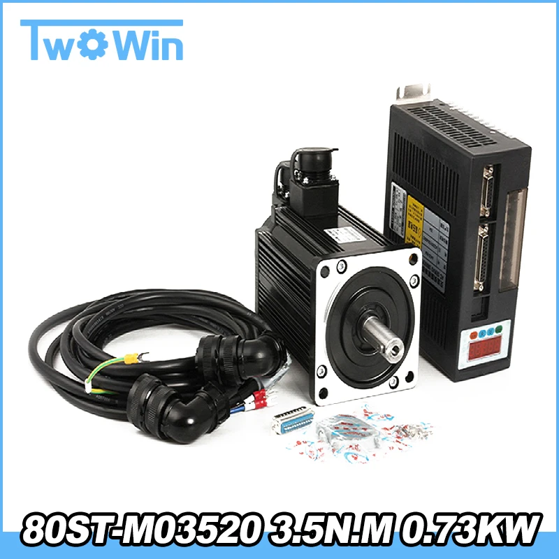 

80ST-M03520 3.5N.M 0.73KW Servo AC Motor Driver 3 phase electric motor 730W CNC Servo Motor CNC Kits High Quality