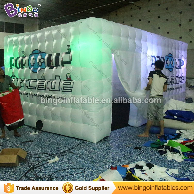  Advertising tent type 5.5X3.5X2.5 M LED lighting inflatable kiosk with customized digital printing 