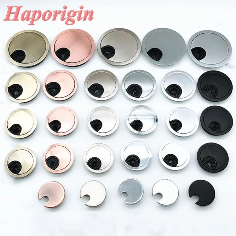 1Pcs Silver PC Desk Plastic Grommet Table Cable Tidy Wire Hole Cover Office Desk